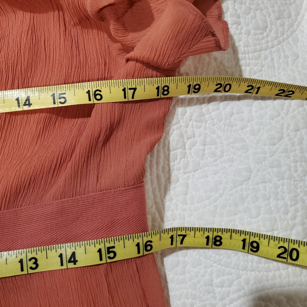 Nanette Lepore Beaded Salmon Orange Pink Top Sz 12 - Picture 8 of 11